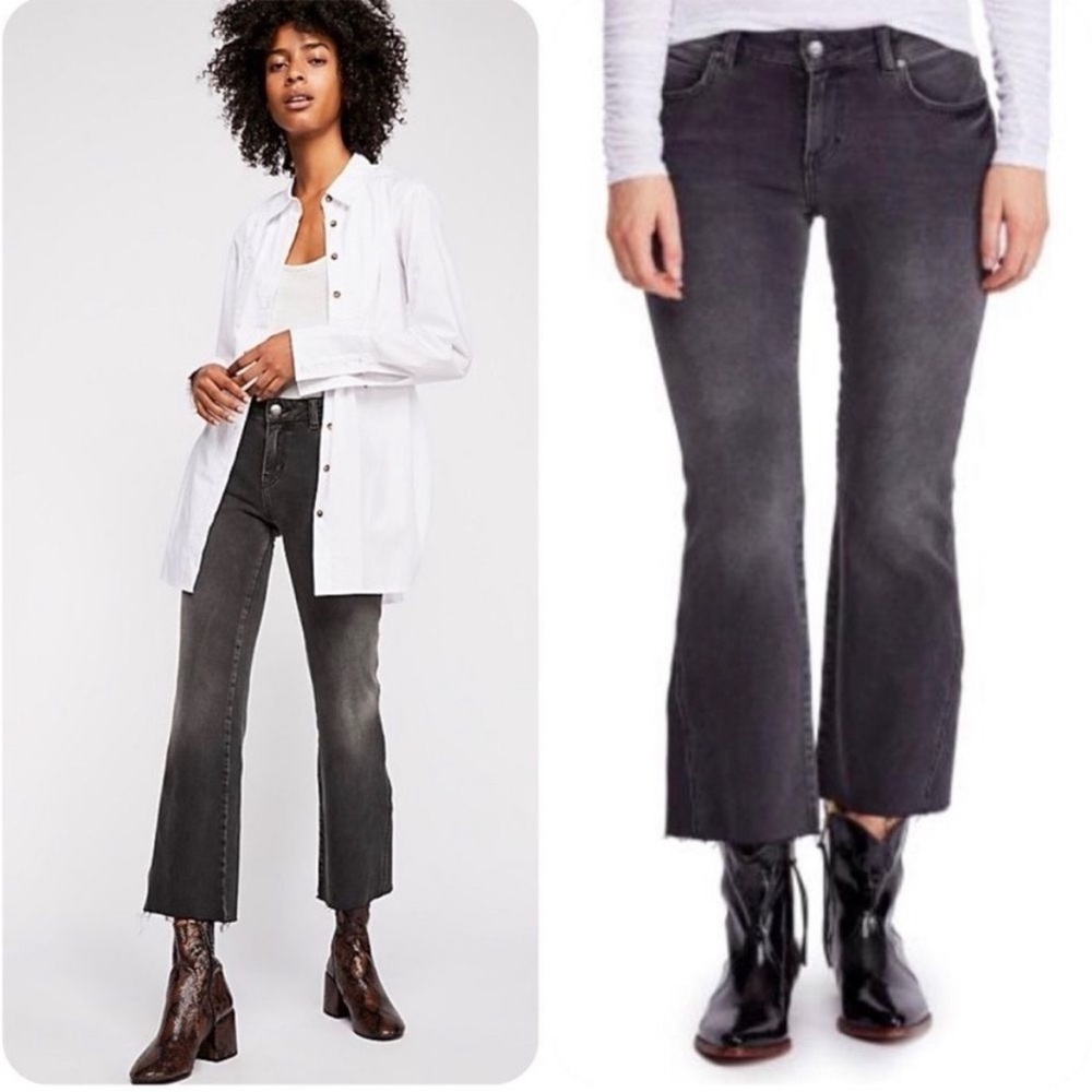 Free People Rita Black Flare Jeans